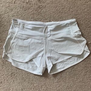 White speed shorts